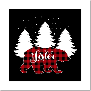 Sister Bear Buffalo Red Plaid Matching Family Christmas Posters and Art